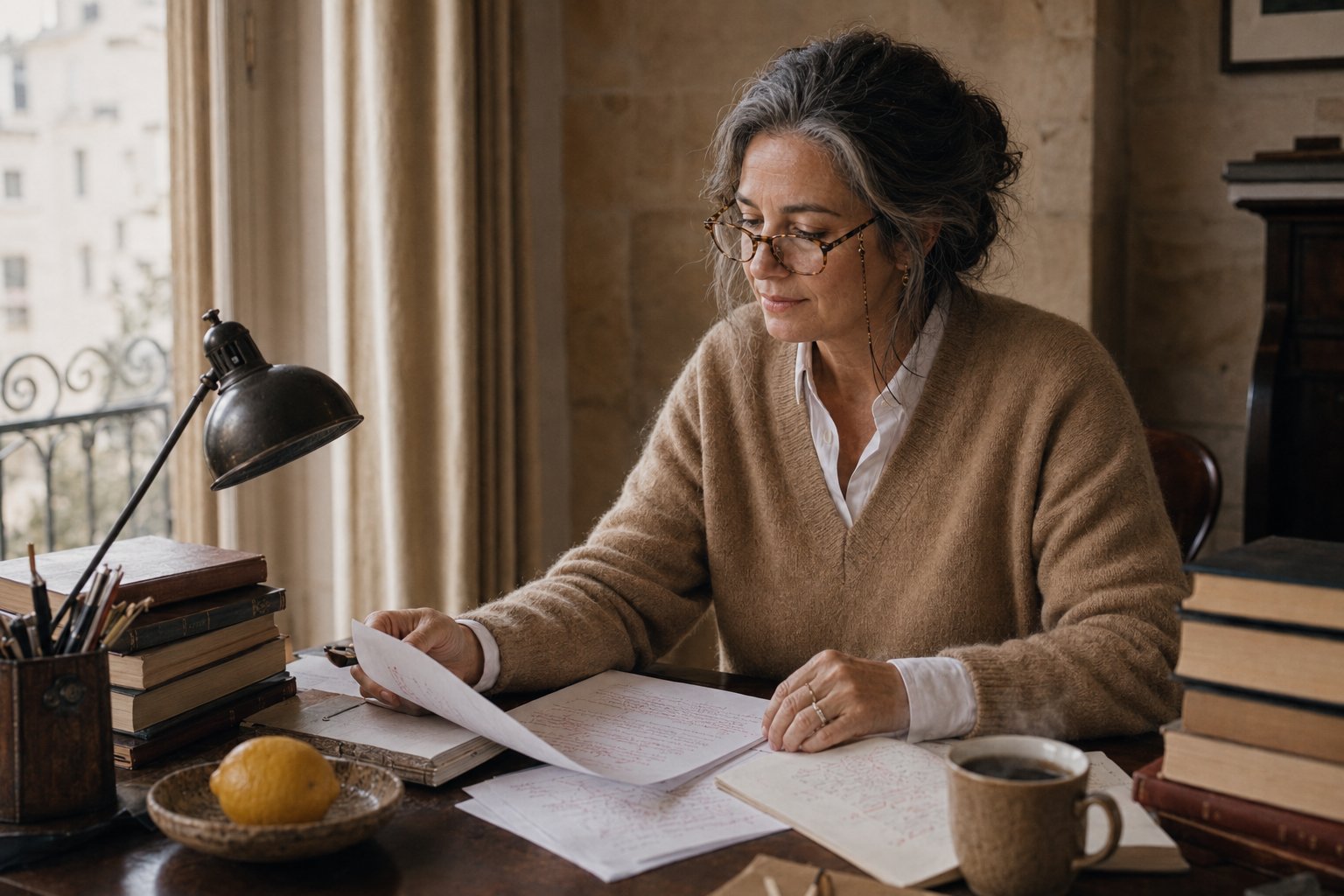 Eleanor Whitfield in her Brighton writing studio